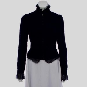 SOLD Elie Tahari Black Silk Victorian Mourning Style Blazer
